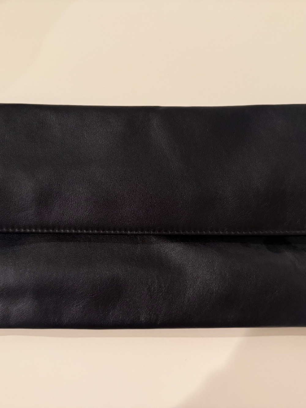 NWOT Glint Black Leather Clutch Handbag!